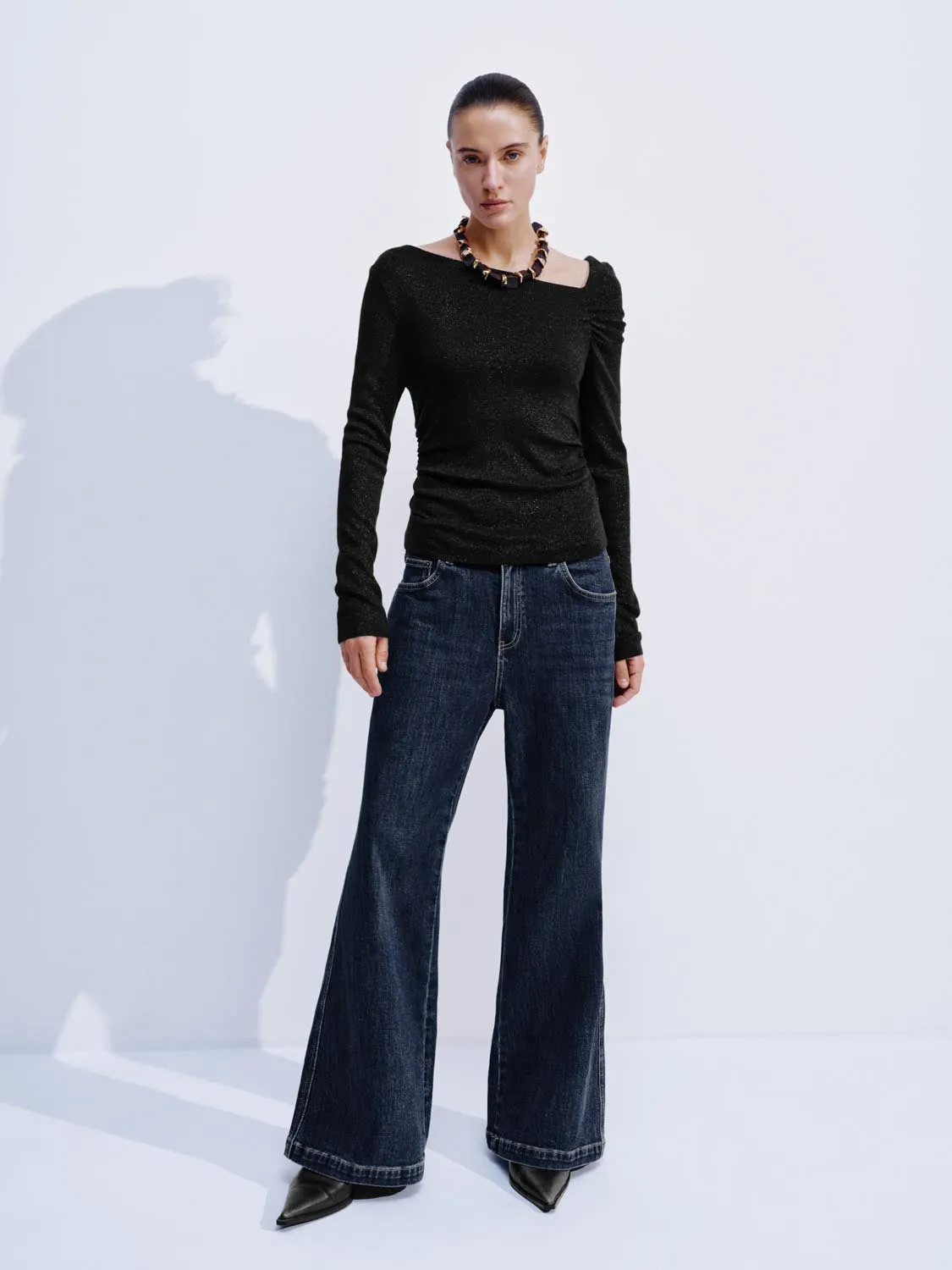 Asymmetric Neck Long Sleeve Knitted T-Shirts sold by Urban Revivo product image thumbnail 5