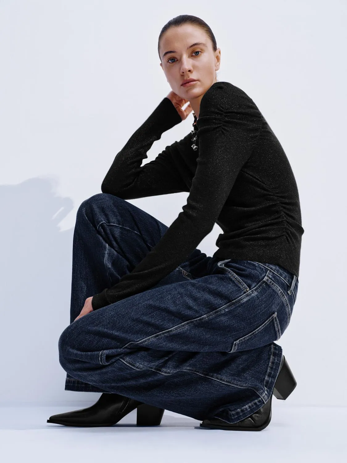 Asymmetric Neck Long Sleeve Knitted T-Shirts sold by Urban Revivo product image thumbnail 2