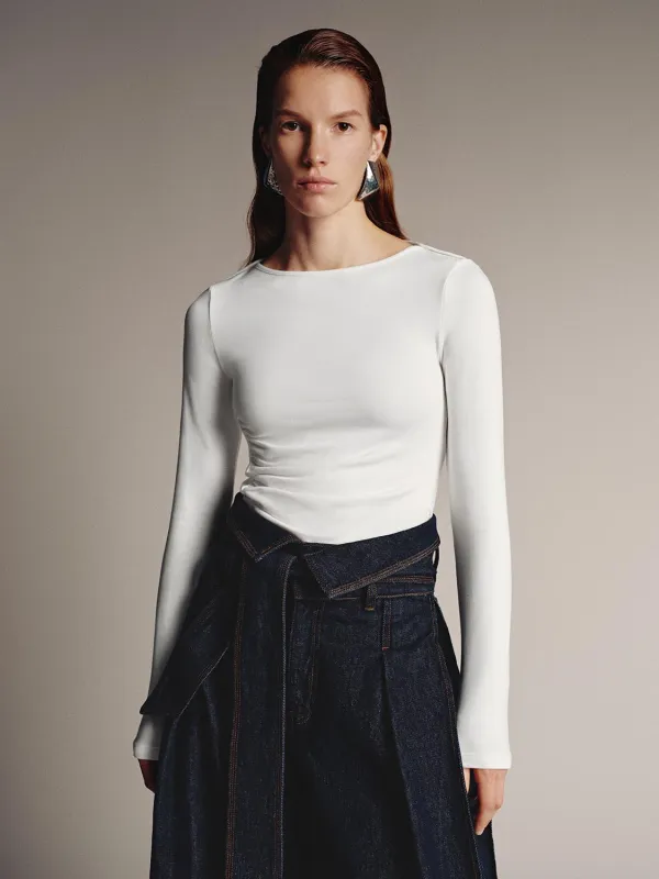 Ruched Long Flare Sleeve T-Shirts sold by Urban Revivo