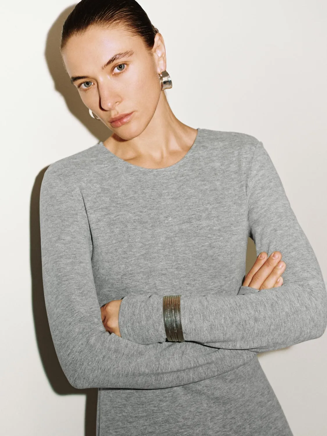 Long Sleeve A-Line Midi Dresses sold by Urban Revivo product image thumbnail 3