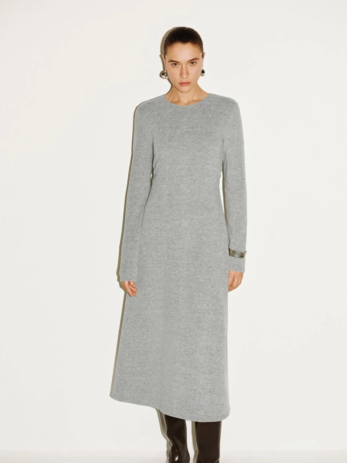 Long Sleeve A-Line Midi Dresses sold by Urban Revivo product image thumbnail 5
