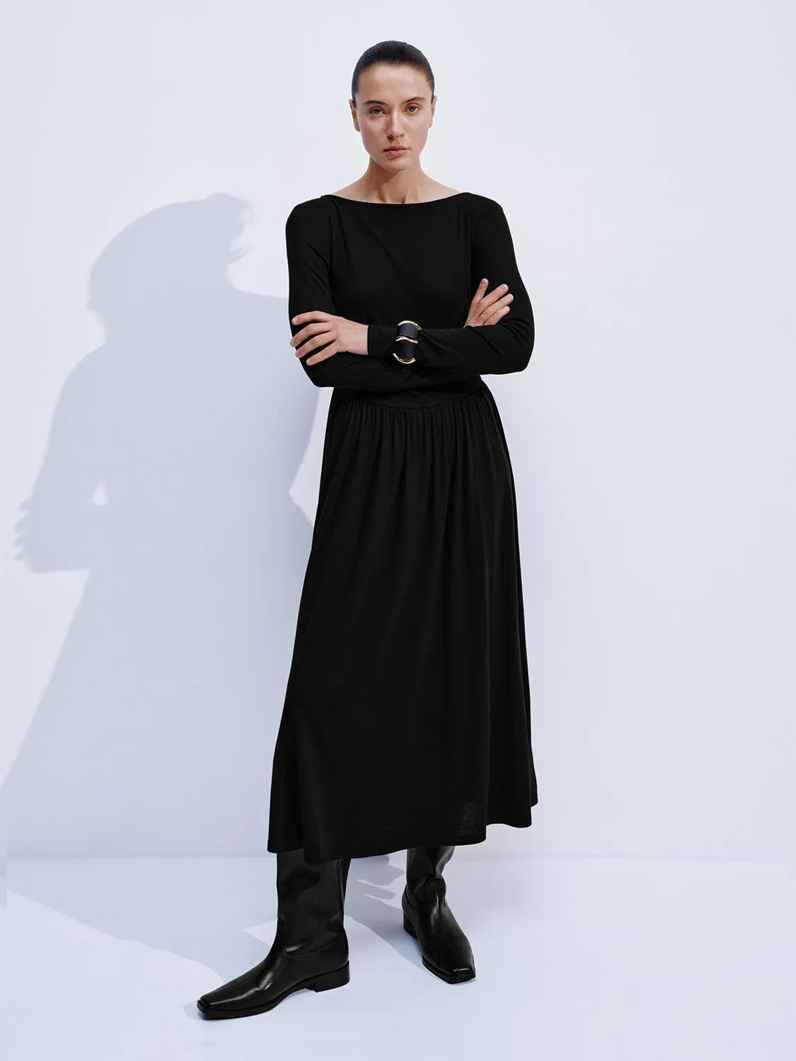 Ruched Long Sleeve Midi Dresses sold by Urban Revivo