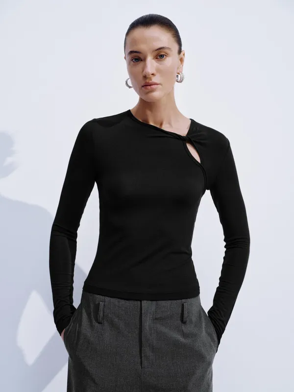 Cut Out Long Sleeve Slim Fit T-Shirts sold by Urban Revivo