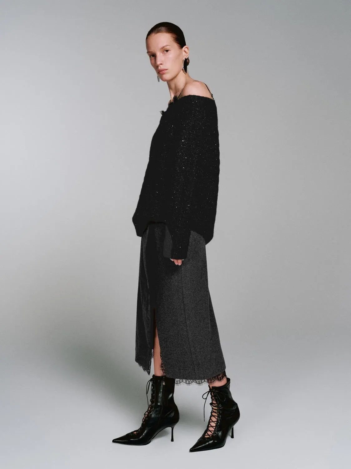 Strappy Braid Knitted Long Sleeve T-Shirts sold by Urban Revivo product image thumbnail 5