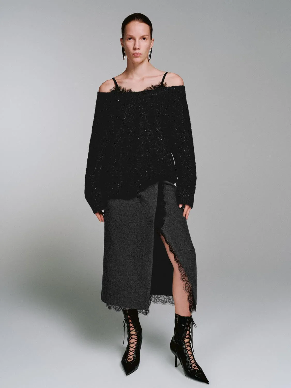 Strappy Braid Knitted Long Sleeve T-Shirts sold by Urban Revivo product image thumbnail 4