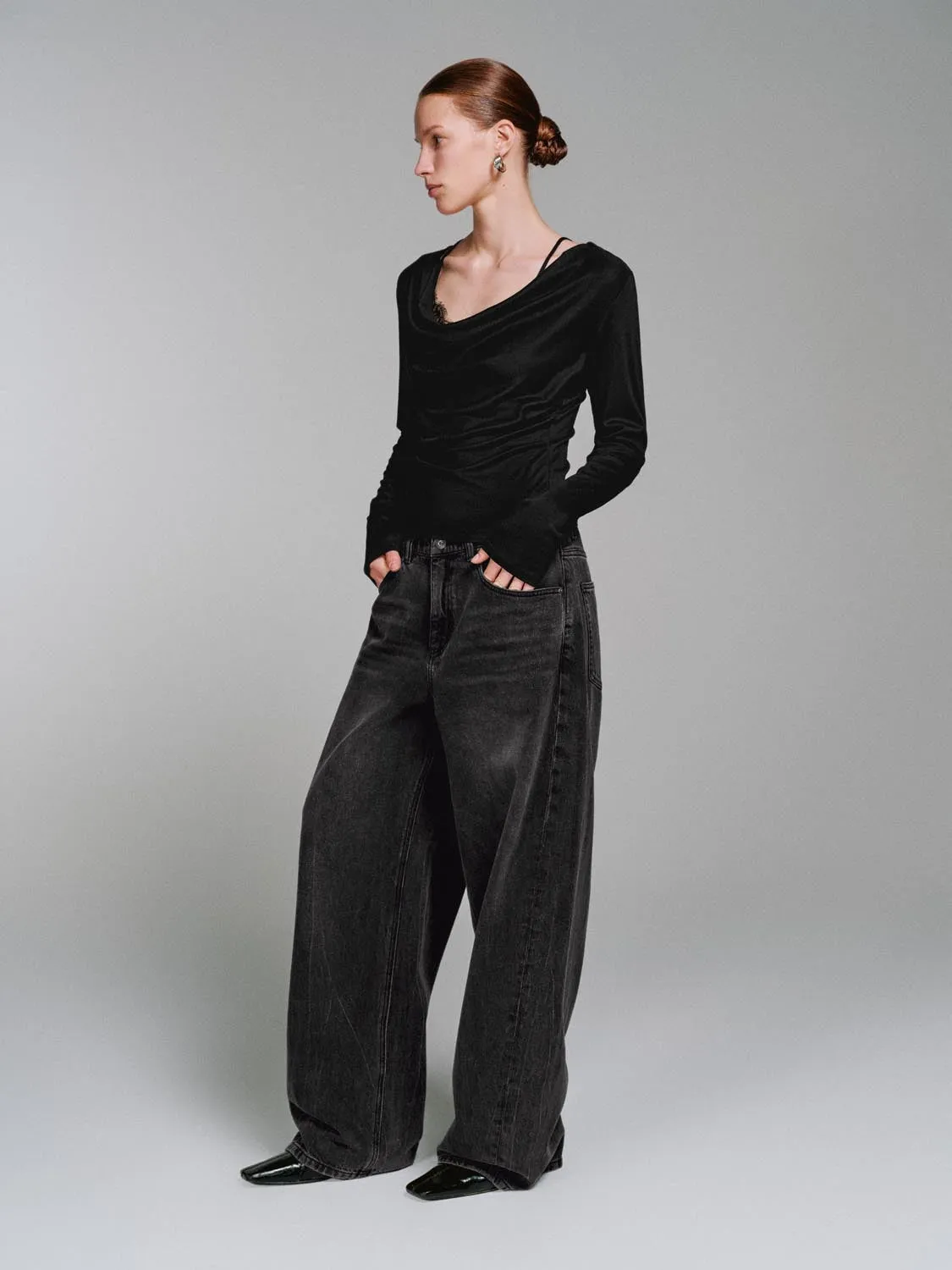 2 In 1 Lace Draped Long Sleeve T-Shirts sold by Urban Revivo product image thumbnail 4