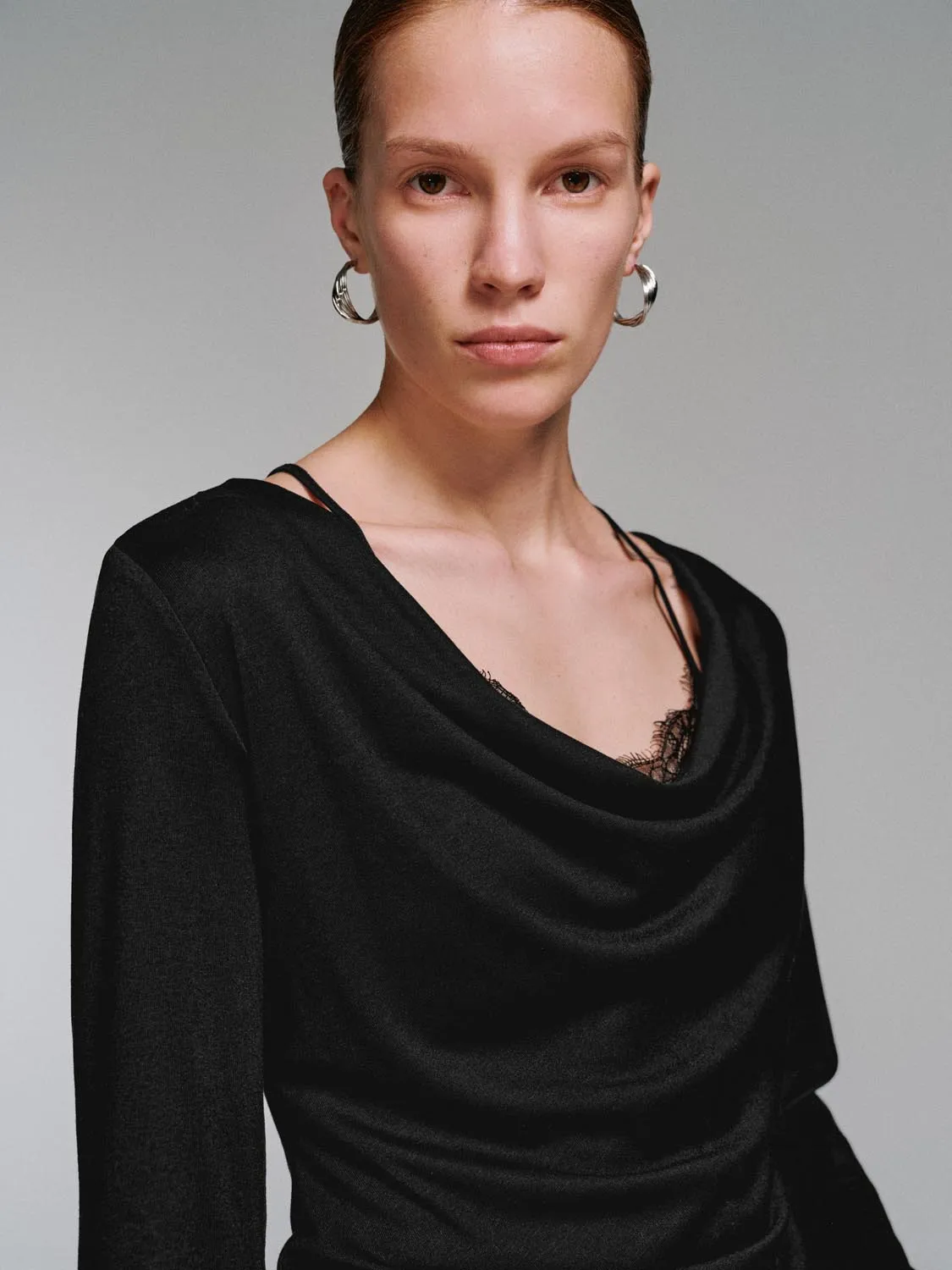 2 In 1 Lace Draped Long Sleeve T-Shirts sold by Urban Revivo product image thumbnail 3