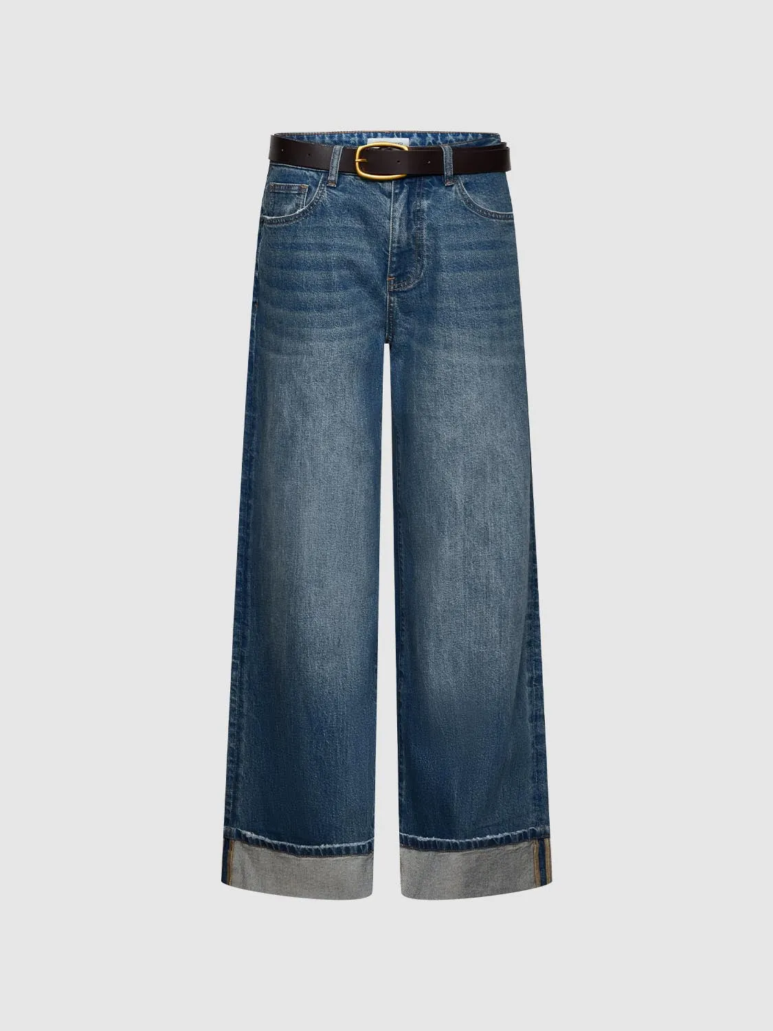 Belted Cuffed Wide Leg Jeans sold by Urban Revivo product image thumbnail 2