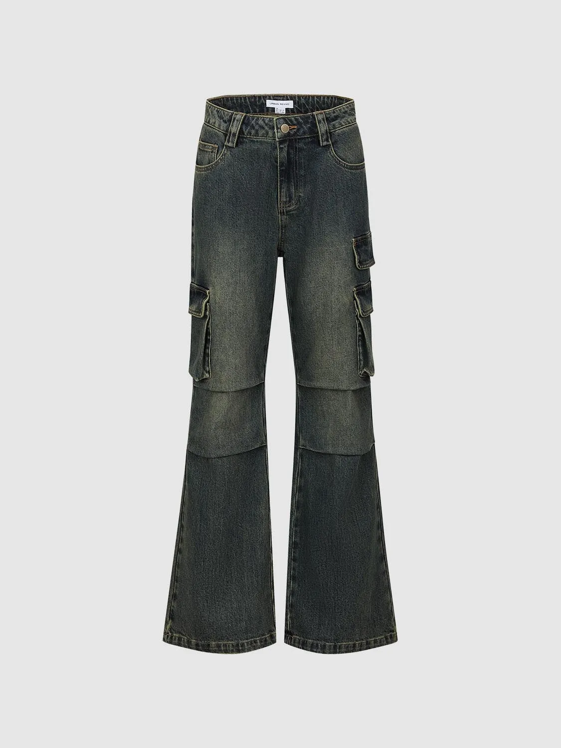 Flap Pocket Flare Leg Jeans sold by Urban Revivo product image thumbnail 2