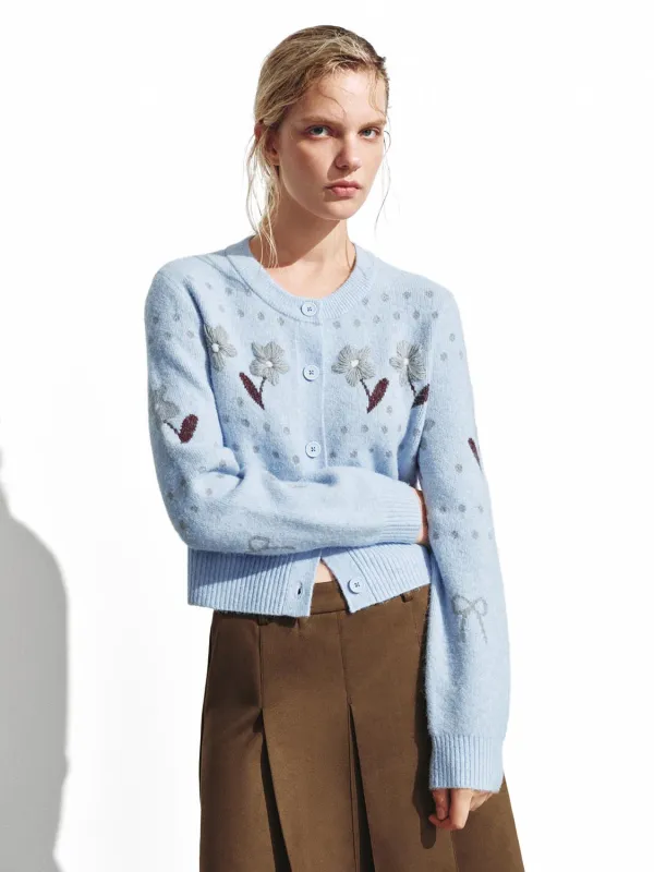 Intarsia Bow Detail Knitted Cardigans sold by Urban Revivo