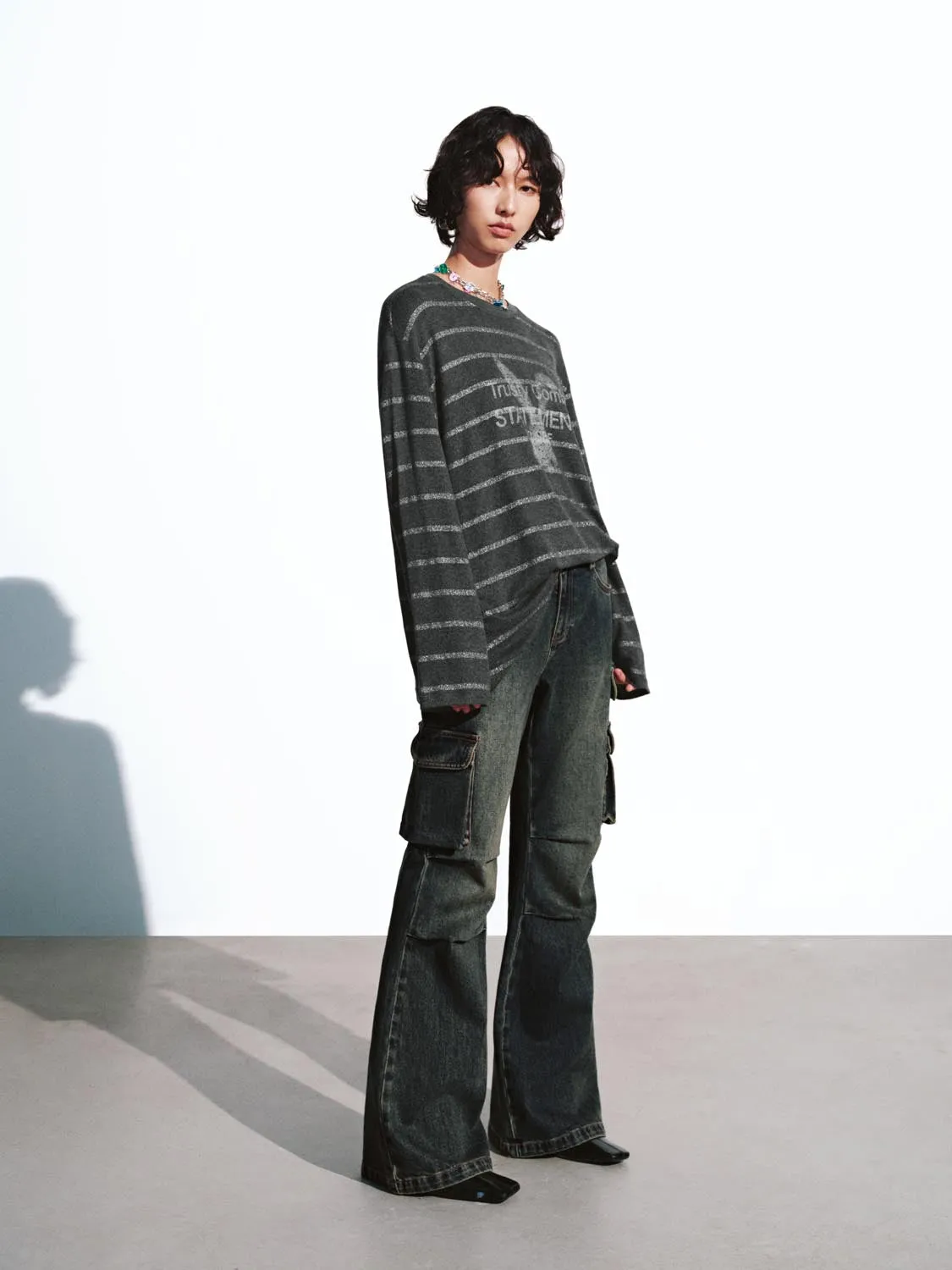 Graphic Striped Long Sleeve T-Shirts sold by Urban Revivo product image thumbnail 5