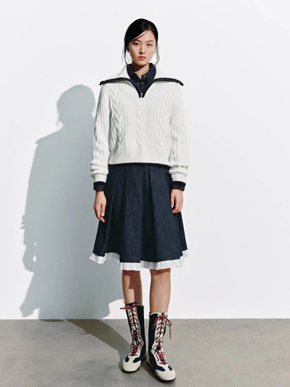 Braid Knitted Long Sleeve T-Shirts sold by Urban Revivo product image thumbnail 4