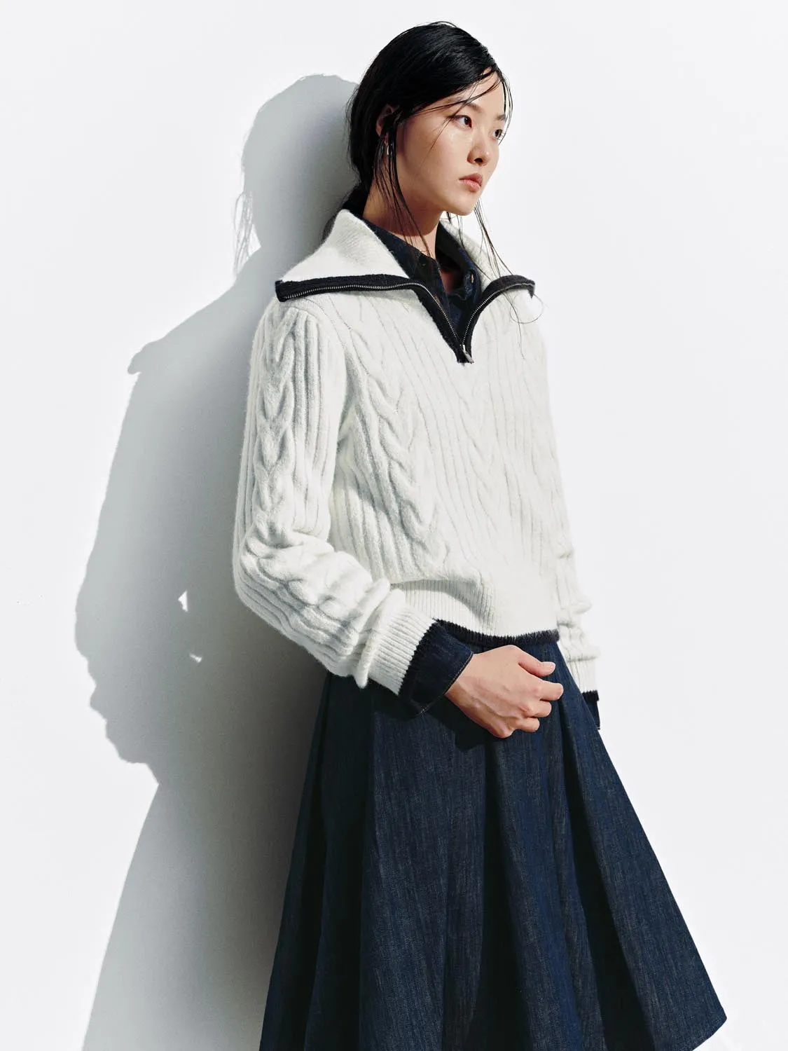 Braid Knitted Long Sleeve T-Shirts sold by Urban Revivo product image thumbnail 2