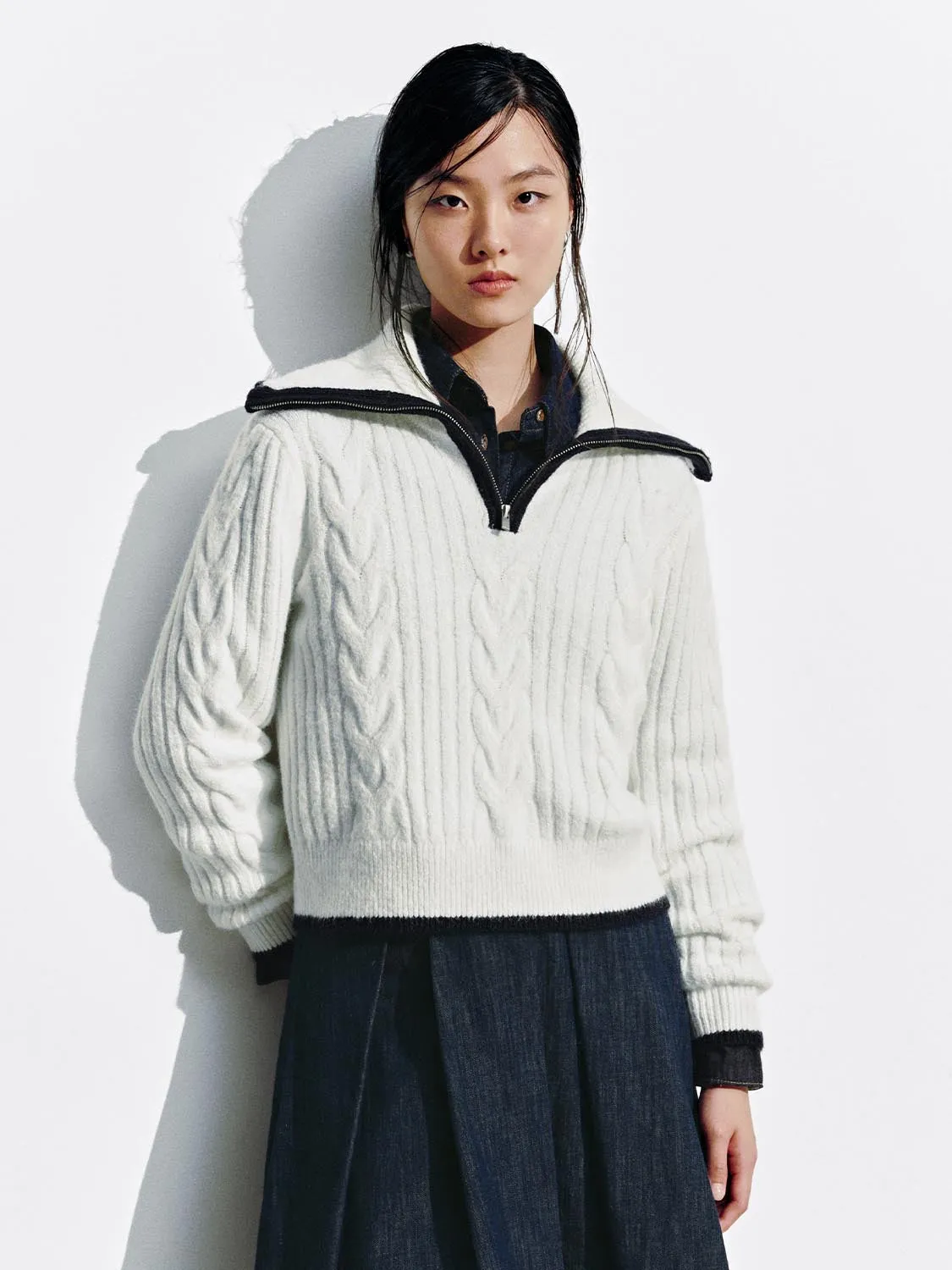 Braid Knitted Long Sleeve T-Shirts sold by Urban Revivo