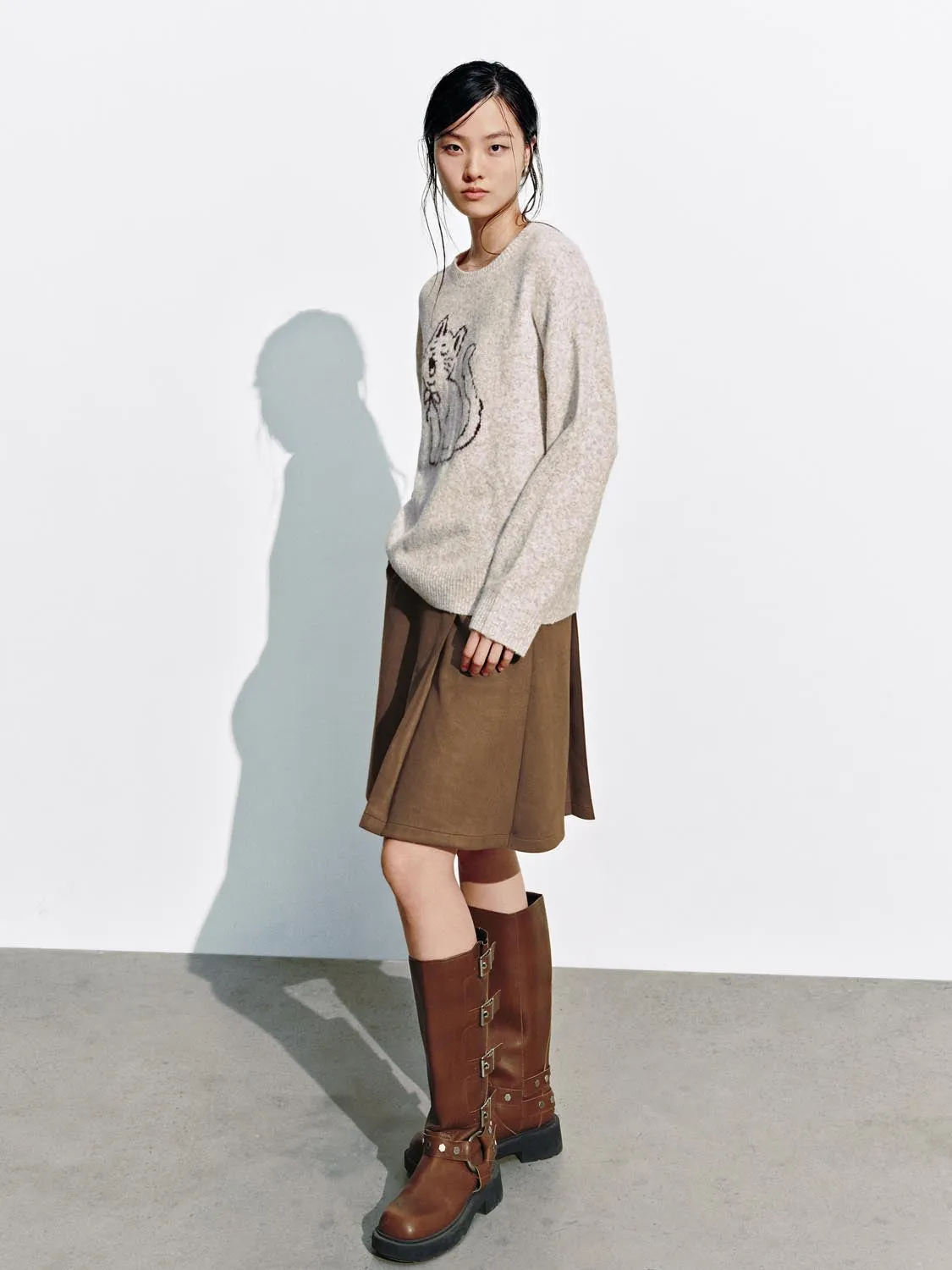 Intarsia Long Sleeve Knitted T-Shirts sold by Urban Revivo product image thumbnail 5