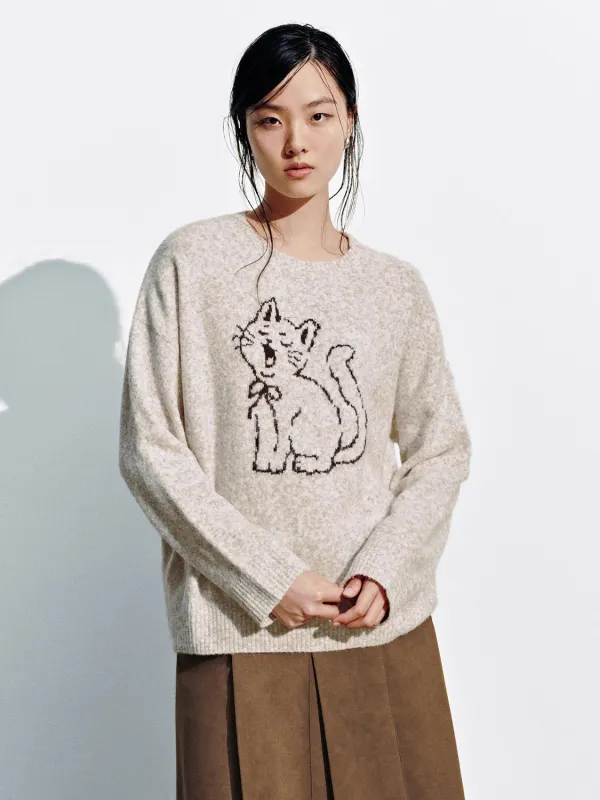 Intarsia Long Sleeve Knitted T-Shirts sold by Urban Revivo