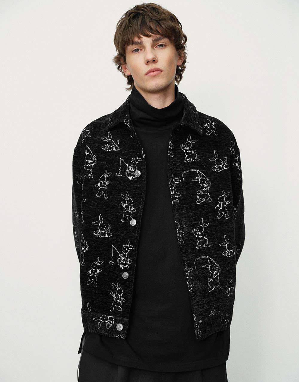 Bunny Printed Oversized Jacket sold by Urban Revivo