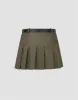 Pleated Mini A-Line Skirt With Belt sold by Urban Revivo