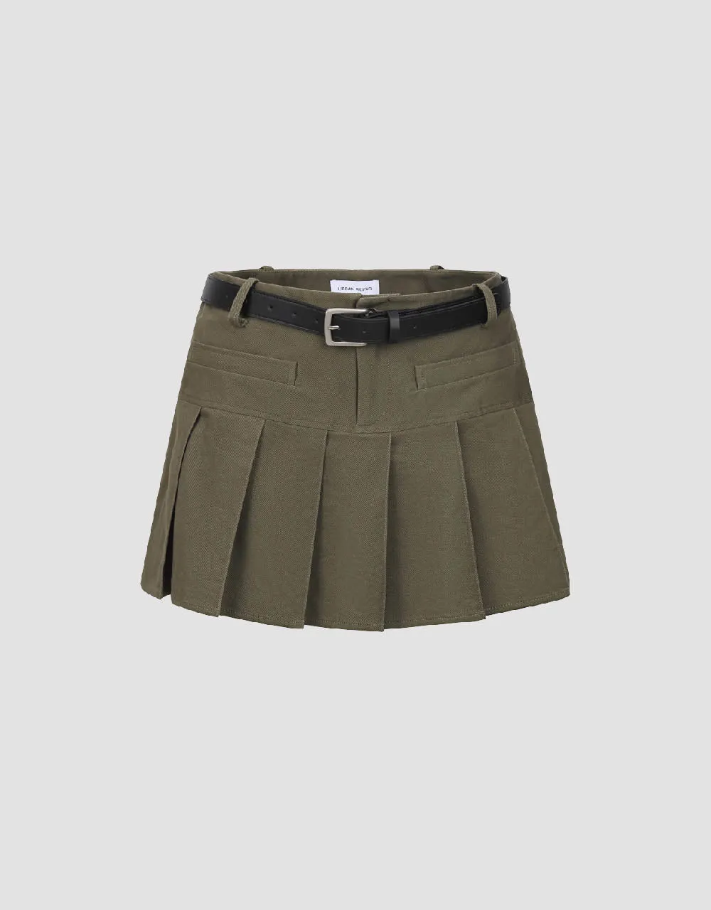 Pleated Mini A-Line Skirt With Belt sold by Urban Revivo