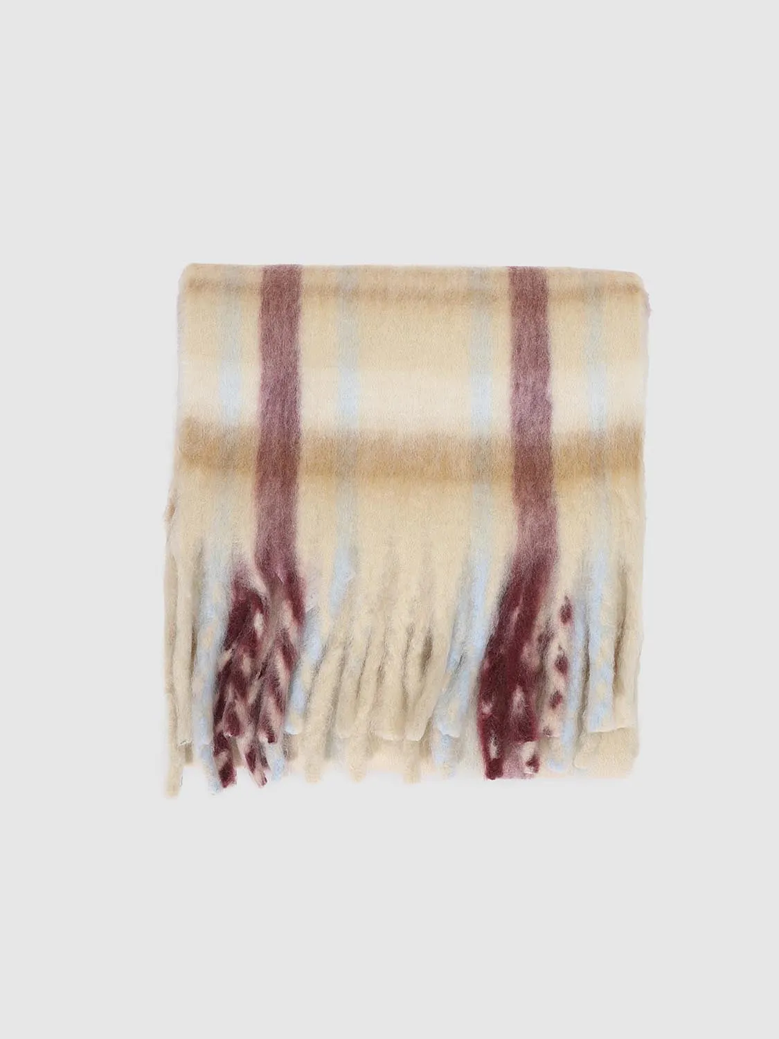 Fluffy Check Fringed Scarf sold by Urban Revivo product image thumbnail 3