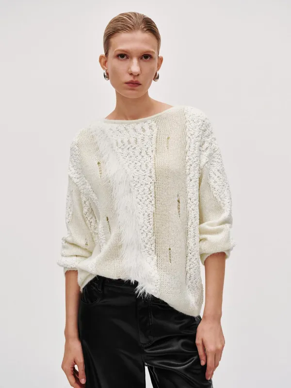 Ripped Long Sleeve Knitted T-Shirts sold by Urban Revivo