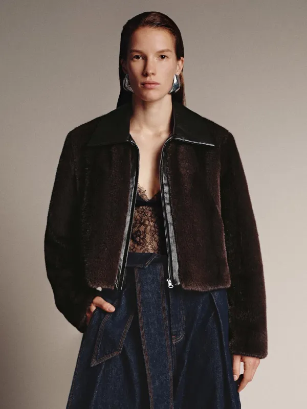 Contrast Faux Fur Coats sold by Urban Revivo