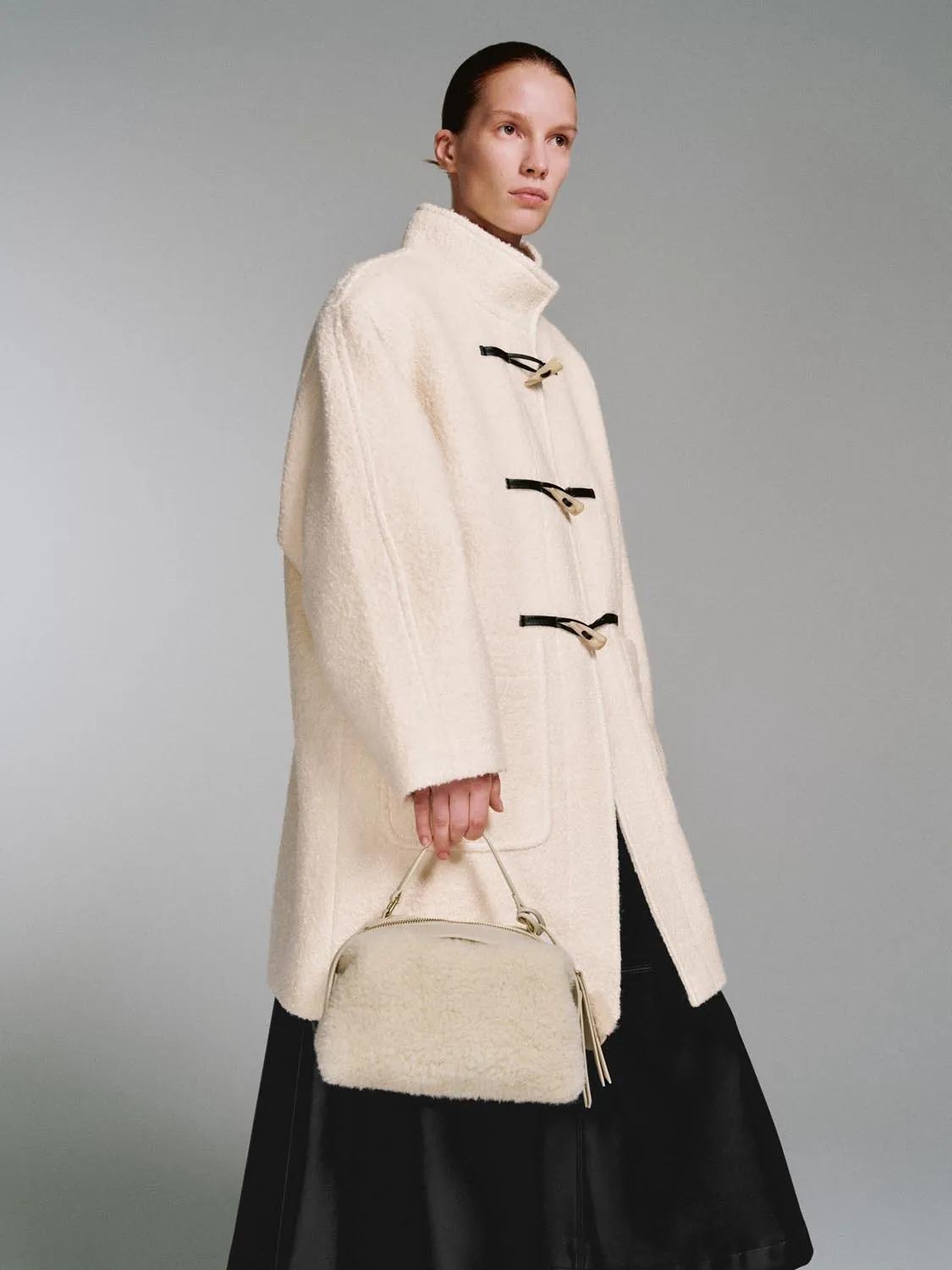 High Neck Toggle Detail Wool Blend Coats sold by Urban Revivo product image thumbnail 5