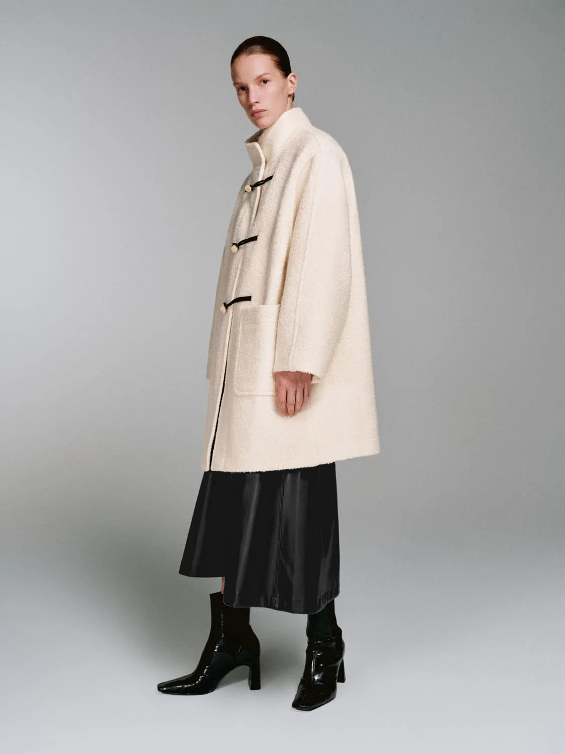 High Neck Toggle Detail Wool Blend Coats sold by Urban Revivo product image thumbnail 4