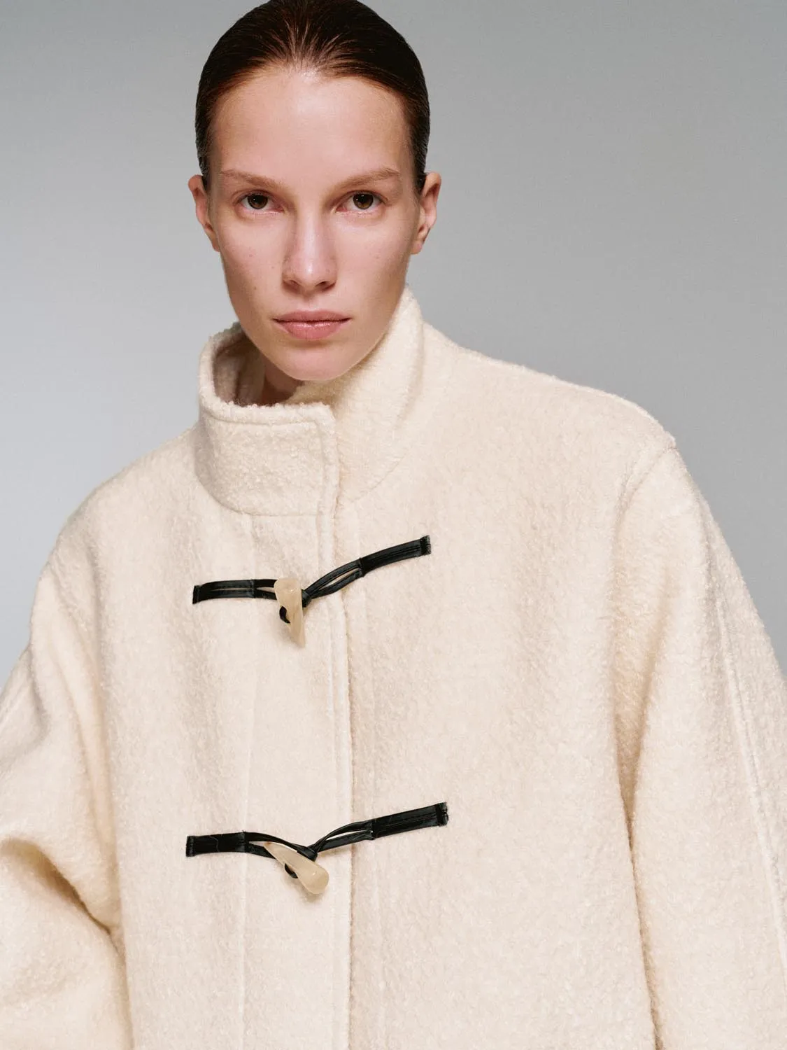 High Neck Toggle Detail Wool Blend Coats sold by Urban Revivo product image thumbnail 3