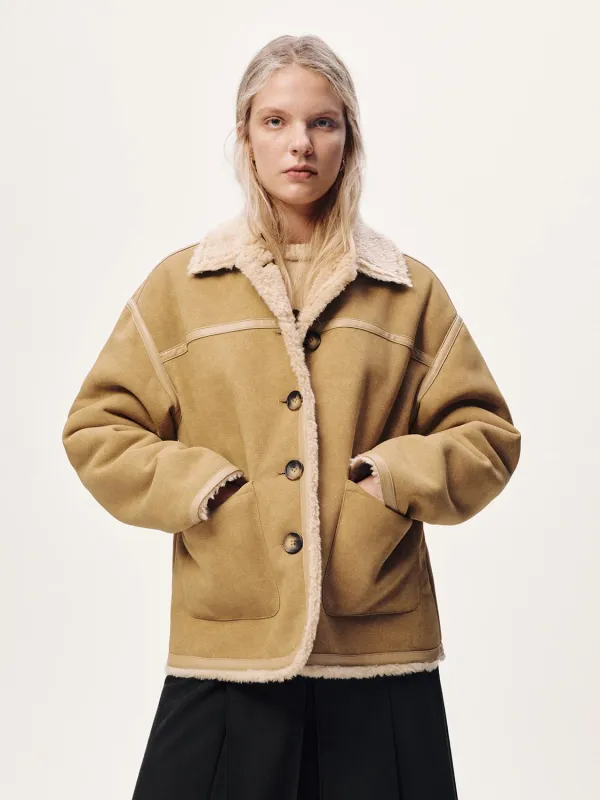 Faux Shearling Button Up Jackets sold by Urban Revivo