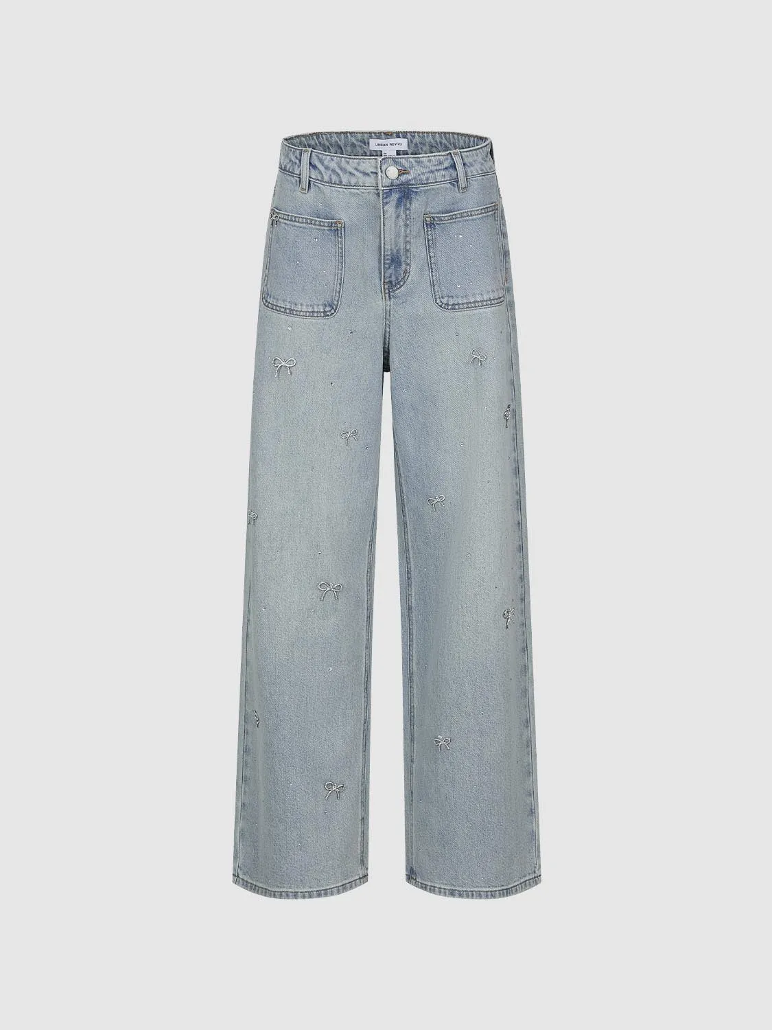 Bow Detail Wide Leg Jeans sold by Urban Revivo product image thumbnail 2