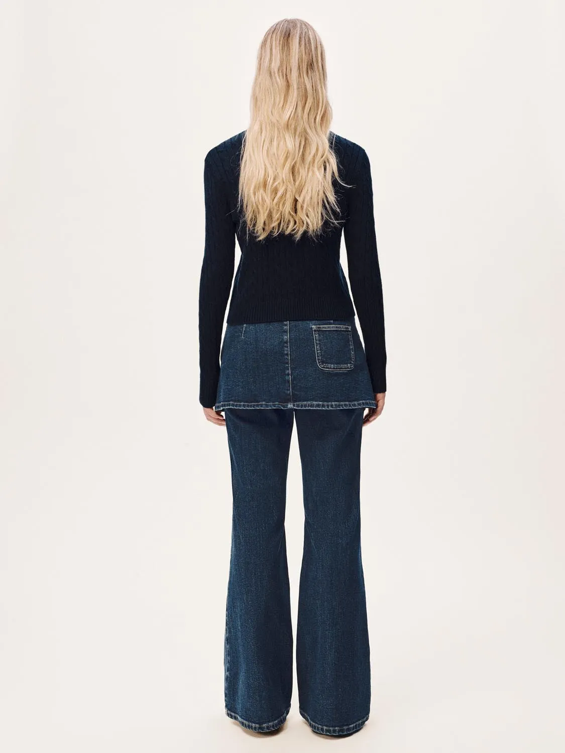 2 In 1 Skirt Overlay Flare Leg Jeans sold by Urban Revivo product image thumbnail 4