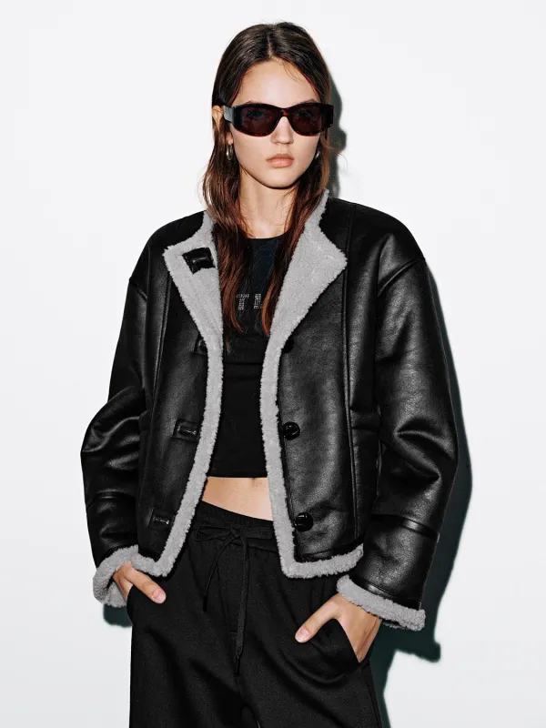 Faux Leather Button Up Jackets sold by Urban Revivo