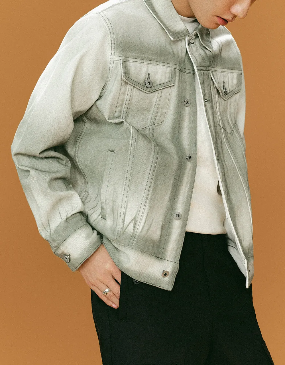 Gradient Loose Denim Jacket sold by Urban Revivo product image thumbnail 3