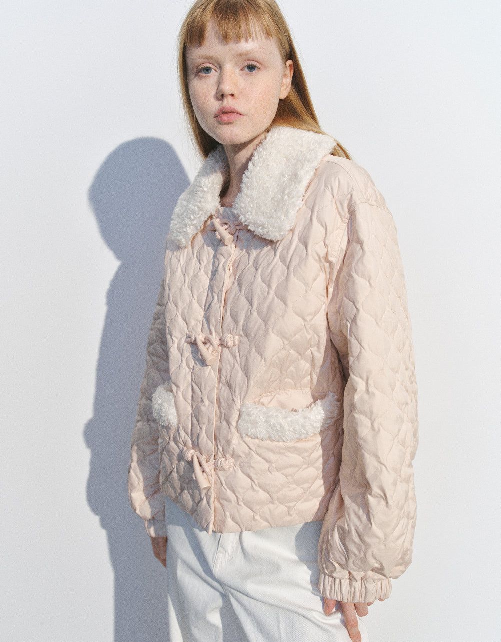 Embossed Down Jacket With Furry Collar sold by Urban Revivo product image thumbnail 3