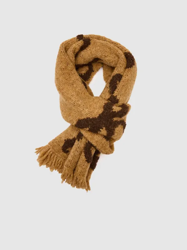Bow Intarsia Fringed Scarf sold by Urban Revivo