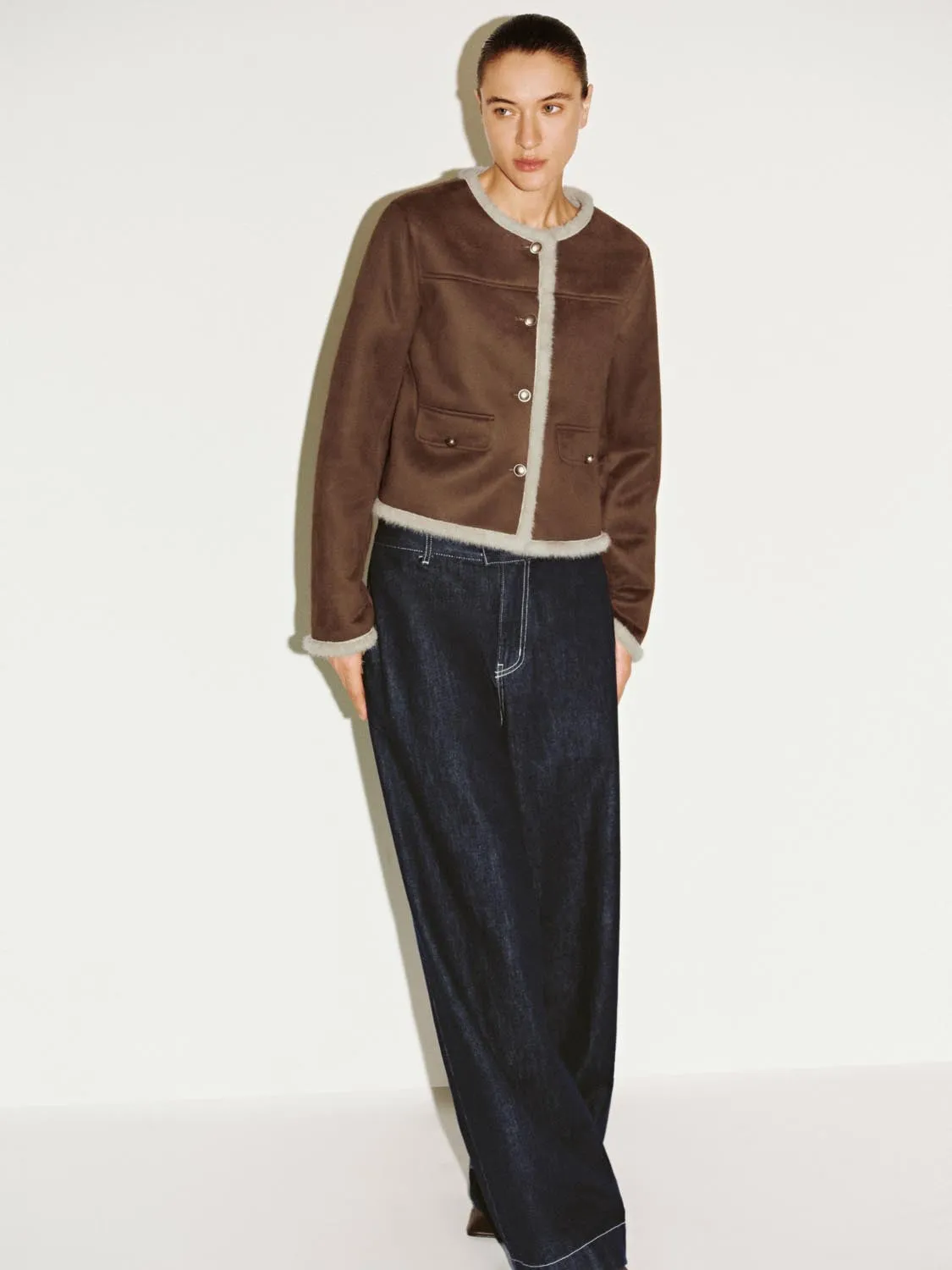 Flap Pocket Fluffy Hem Tailored Jackets sold by Urban Revivo product image thumbnail 4