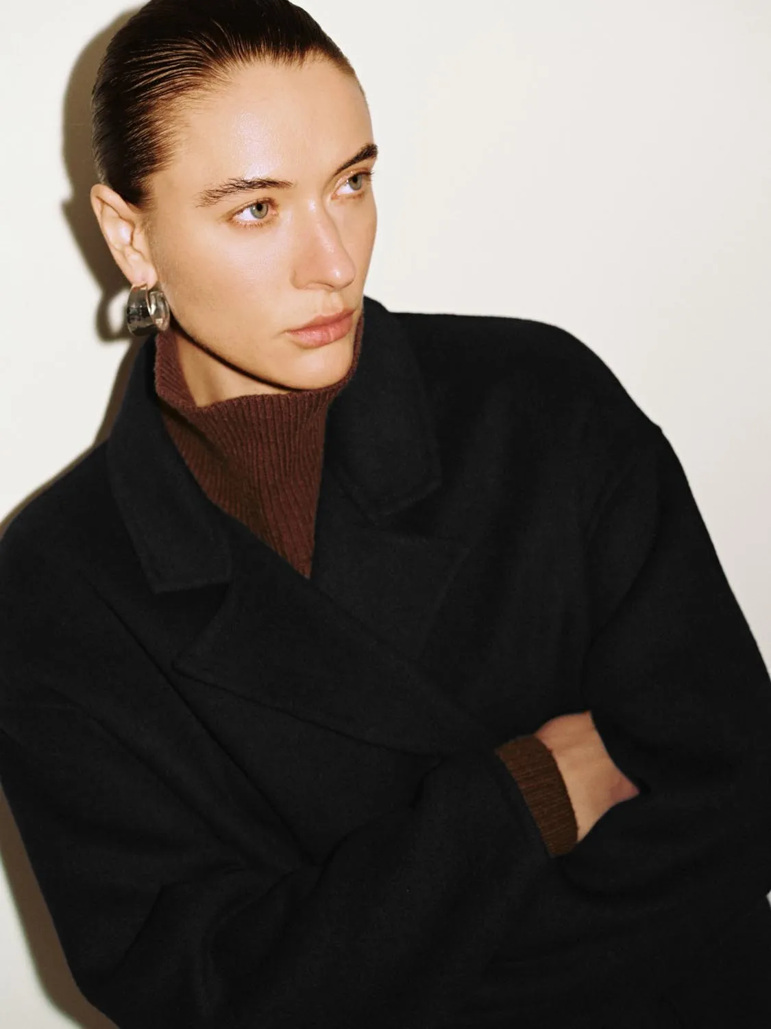 Wool Blend Double Breasted Flap Pocket Coats sold by Urban Revivo product image thumbnail 3