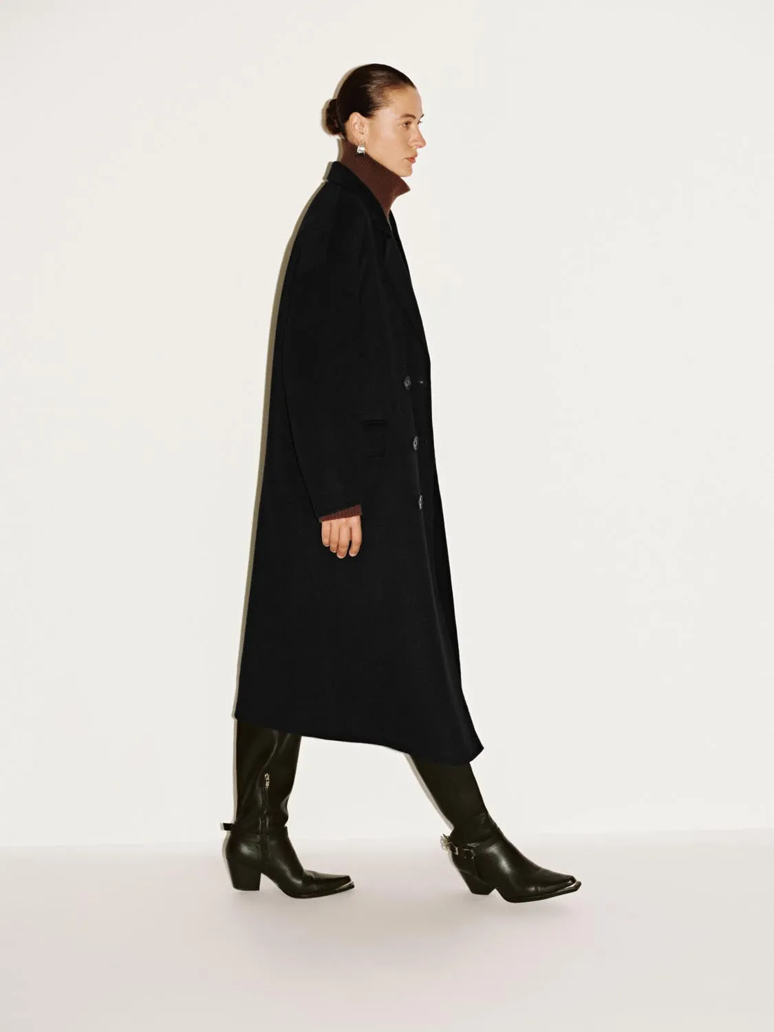 Wool Blend Double Breasted Flap Pocket Coats sold by Urban Revivo product image thumbnail 4