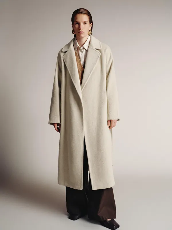 Wool Blend Belted Large Lapel Coats sold by Urban Revivo