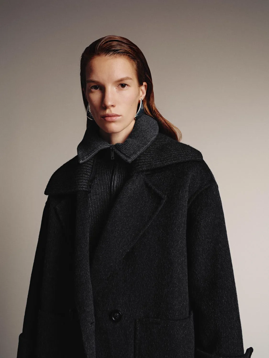 Wool Blend Patch Pocket Large Lapel Coats sold by Urban Revivo product image thumbnail 3