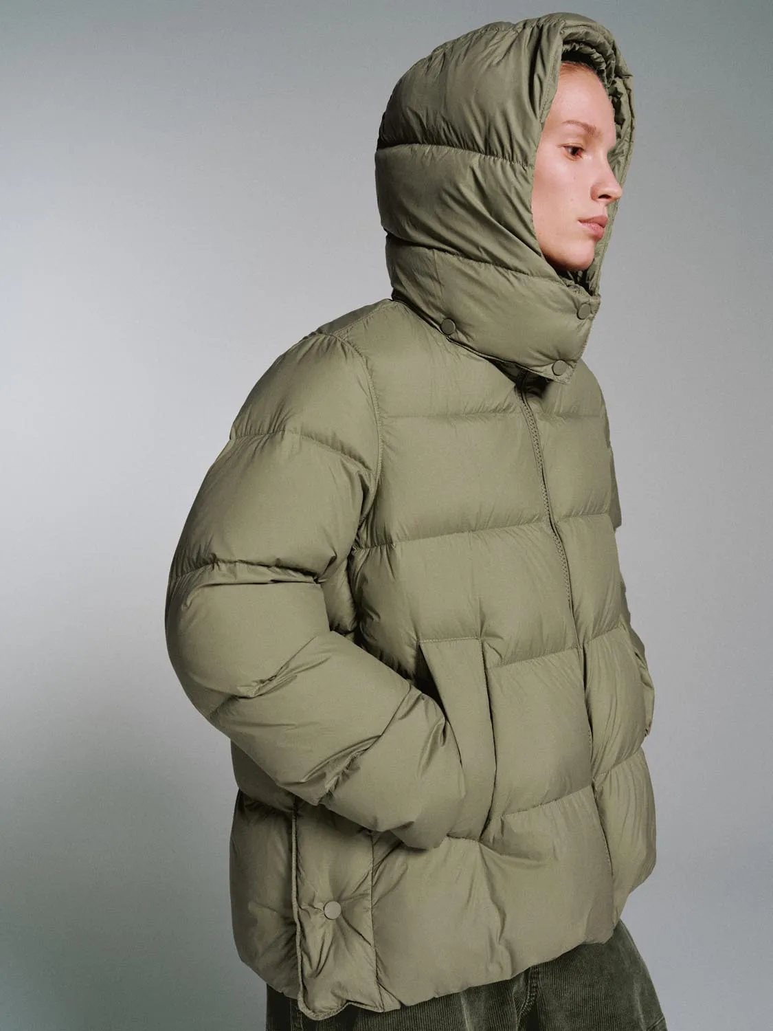 Hooded High Neck Down Jackets sold by Urban Revivo product image thumbnail 2