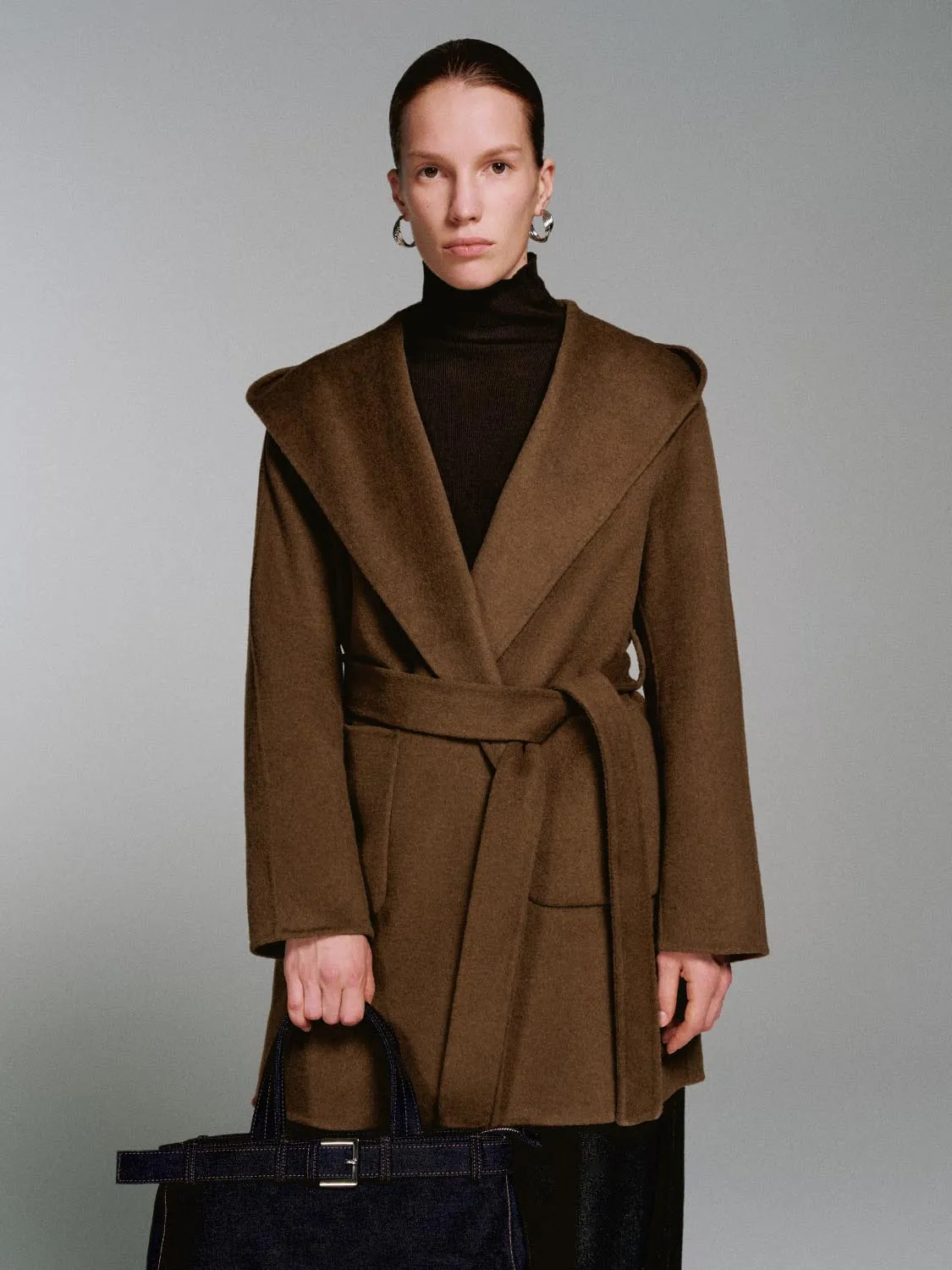 Wool Blend Large Lapel Belted Coats sold by Urban Revivo