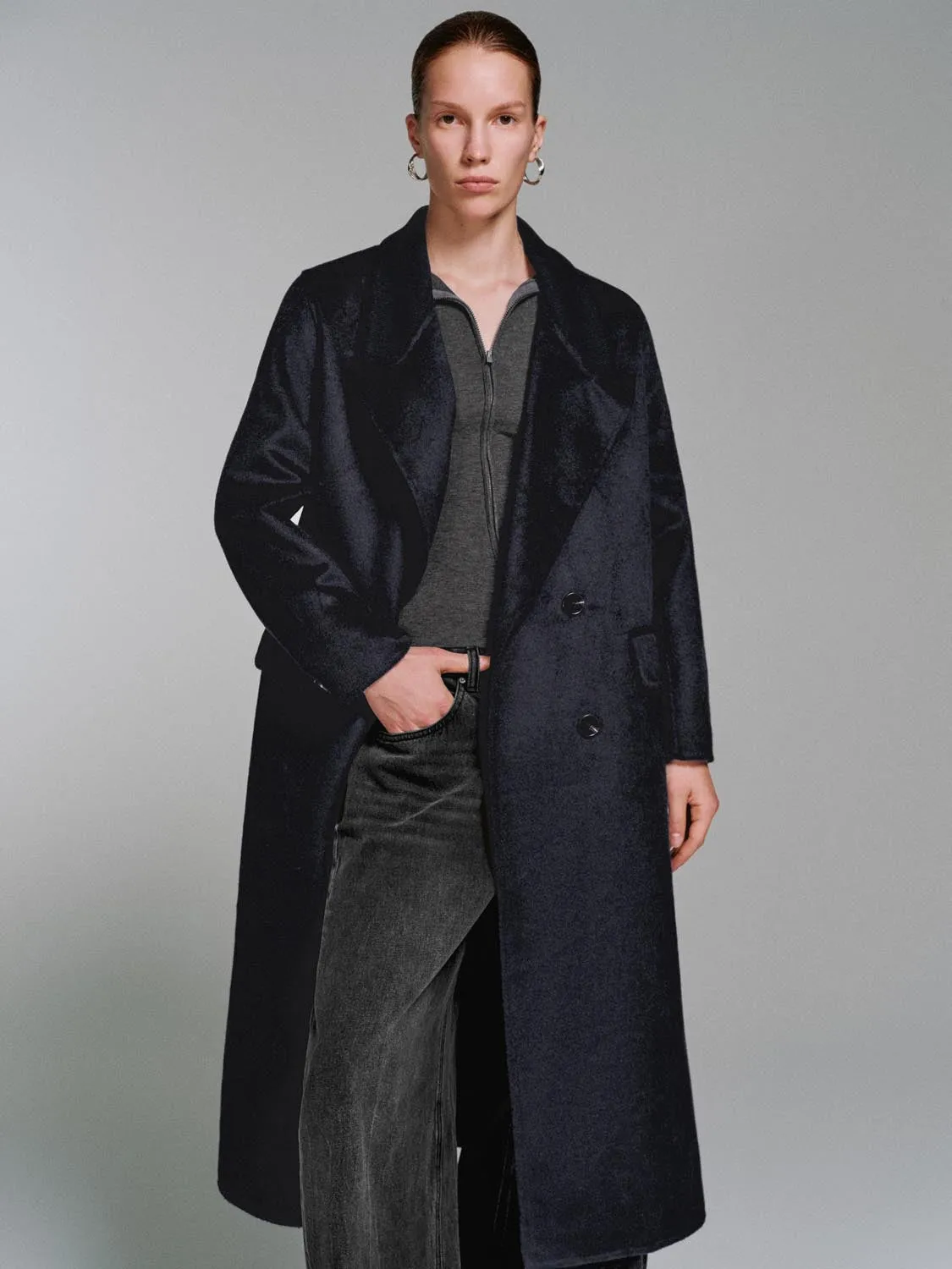 Wool Blend Double Breasted Trench Coats sold by Urban Revivo product image thumbnail 5