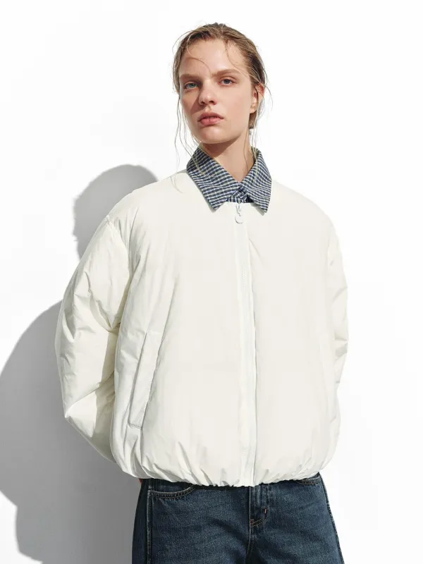 Contrast Collared Down Bomber Jackets sold by Urban Revivo