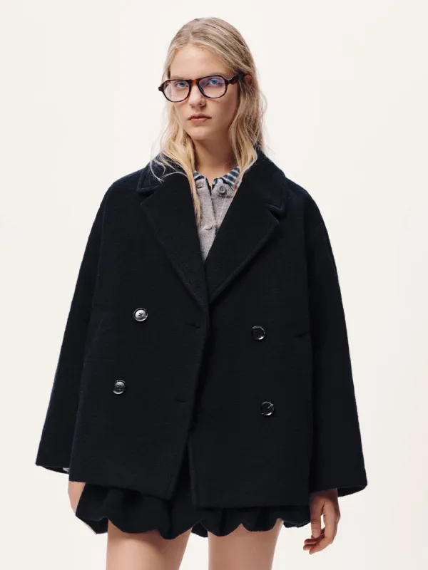 Wool Blend Double Breasted A-Line Coats sold by Urban Revivo