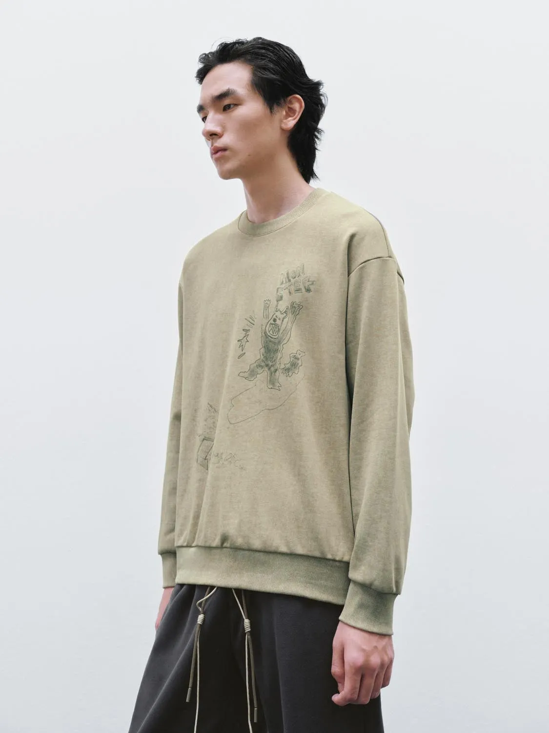 Crew Neck Printed Sweatshirts sold by Urban Revivo product image thumbnail 2