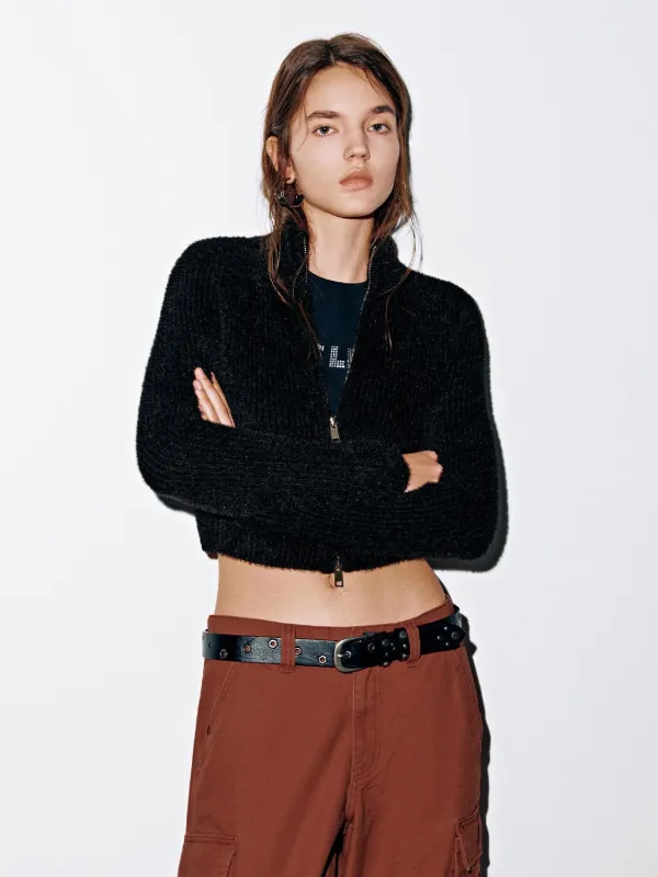 High Neck Full Zip Knitted Cardigans sold by Urban Revivo