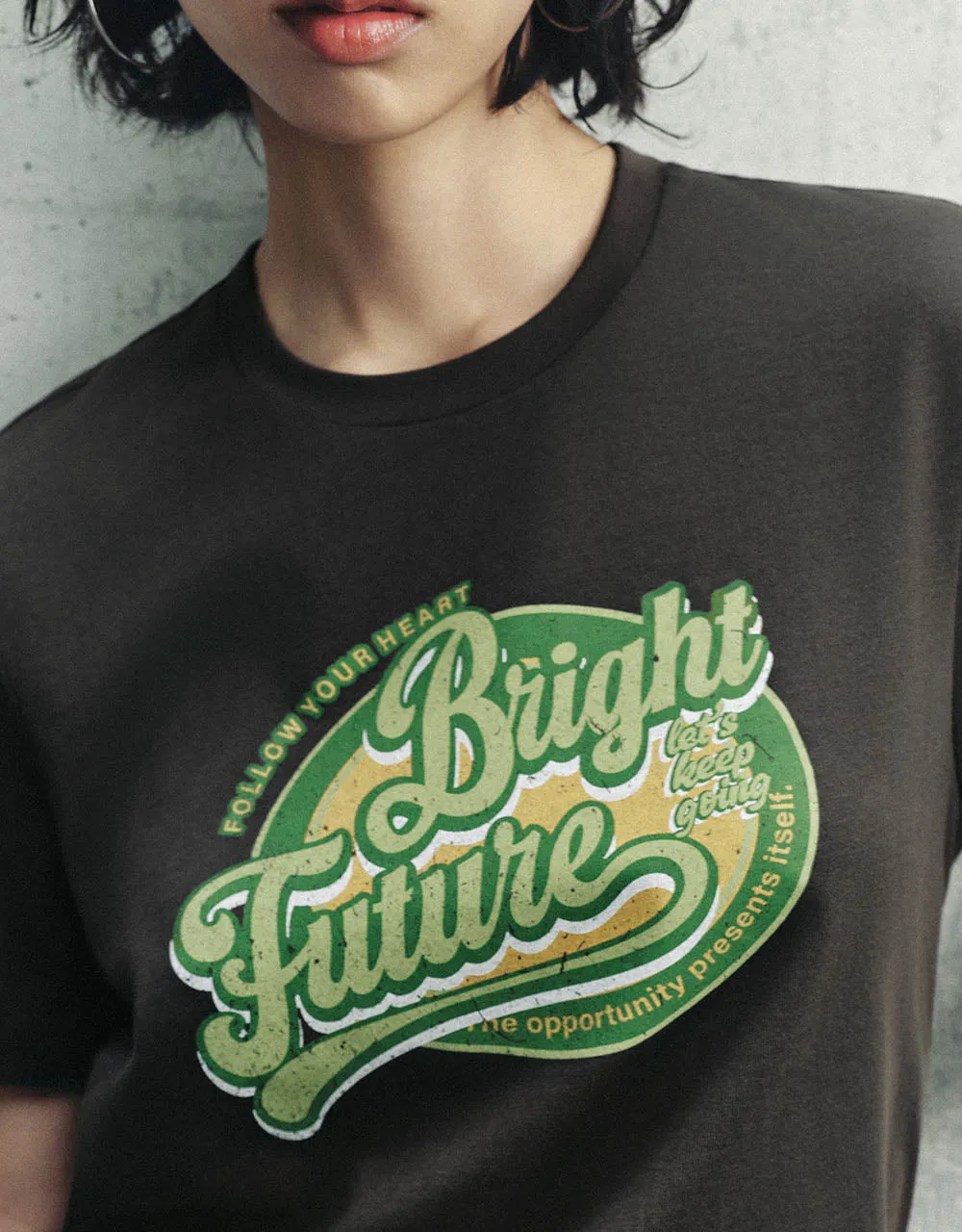 Printed Crew Neck Straight T-Shirt sold by Urban Revivo product image thumbnail 4