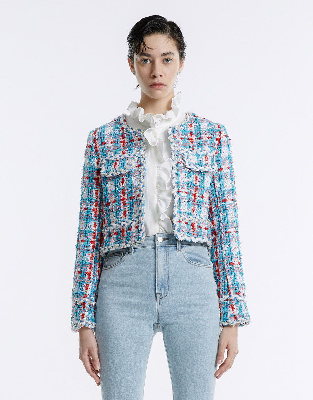 Tweed Cropped Jacket sold by Urban Revivo product image thumbnail 3
